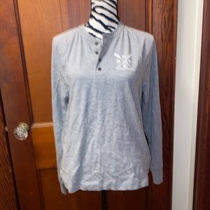 Brooks Brothers long sleeve, Henley, gray tea, shirt size small, new with tags